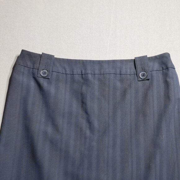 Vintage Esprit pencil midi skirt women's size 6 grey with stripes pattern - Picture 2 of 12